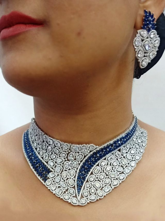 American Diamond Necklace Designer Jewellery